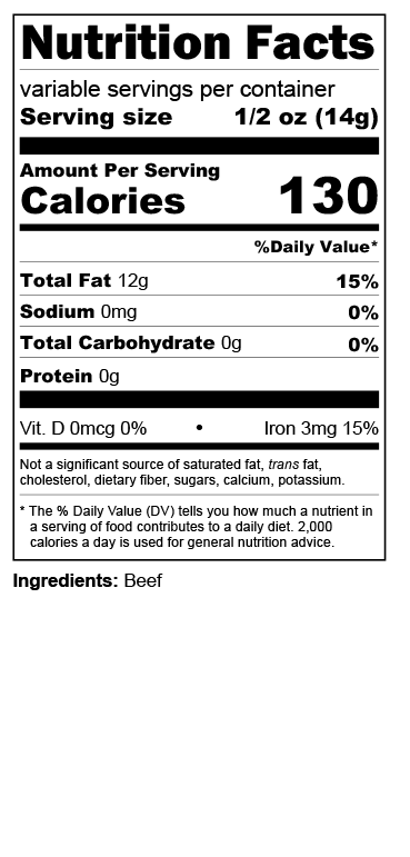 Nutrition label