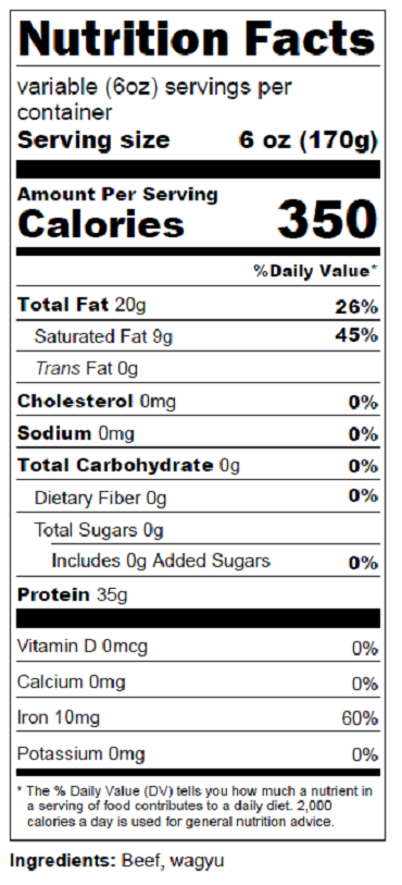 Nutrition label