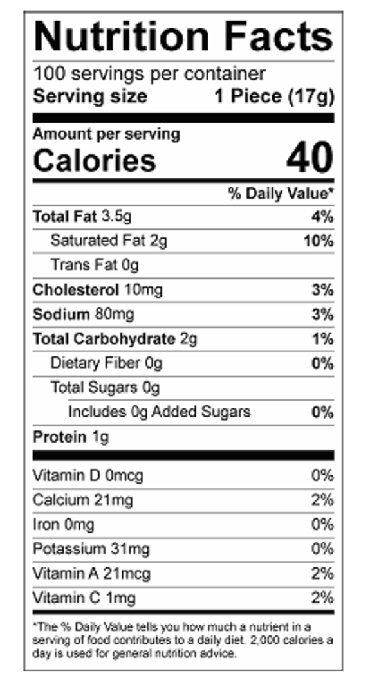 Nutrition label