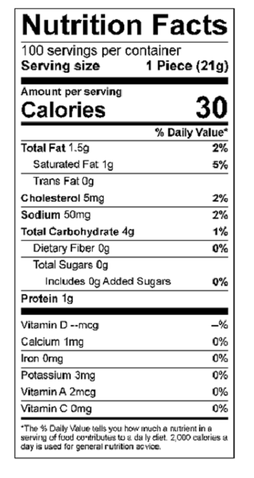 Nutrition label