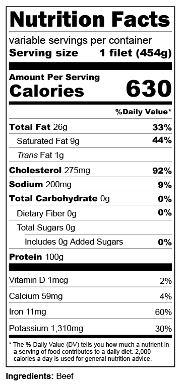 Nutrition label