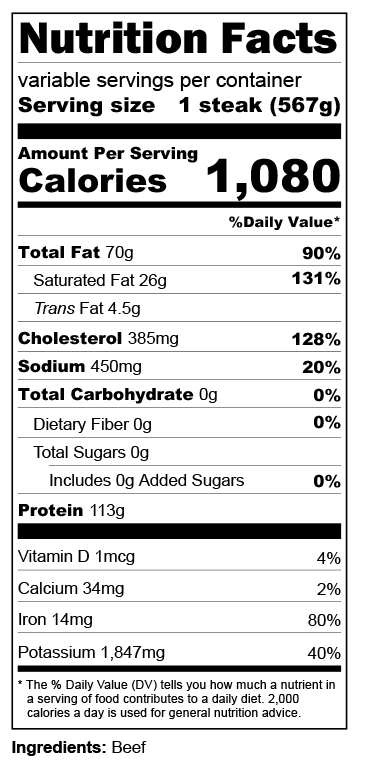 Nutrition label