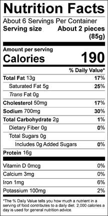 Nutrition label