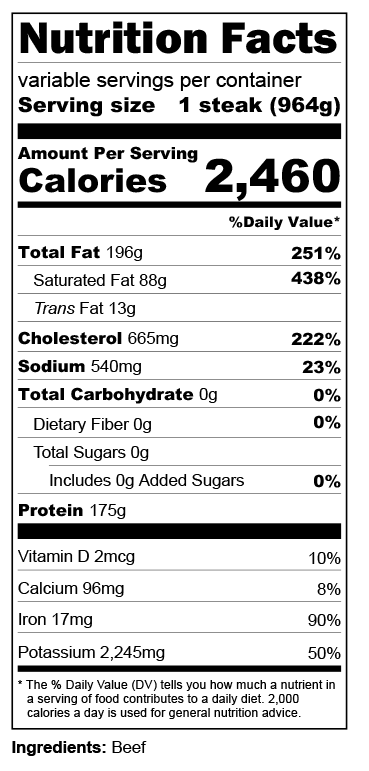 Nutrition label