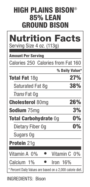 Nutrition label